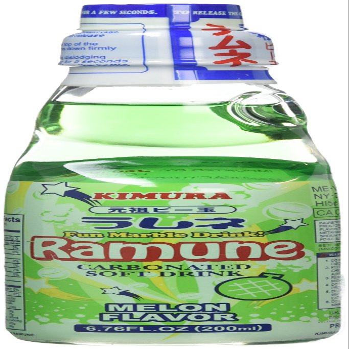 Kimura Melon Flavour Ramune Soft Drink 200 ml