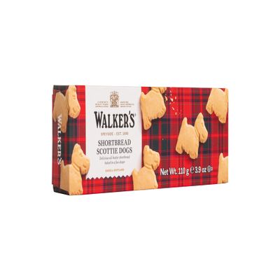 Walker's Shortbread Scottie Dog Shapes  Traditional Pure Butter Scottish Recipe, 110g