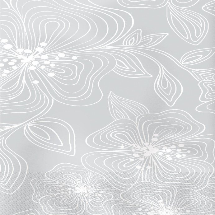 16-Count Elise Premium Patterned Paper Guest Napkins, Urban Floral-Linear Floral
