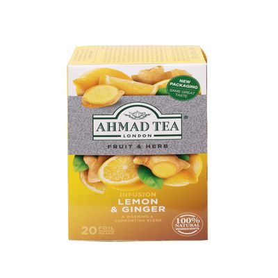 Ahmad Tea Lemon & Ginger Fruit & Herbal Infusion - 20 Teabags