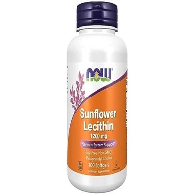 Now Foods Sunflower Lecithin 1200mg Non-GMO 100 Softgels, 100 g