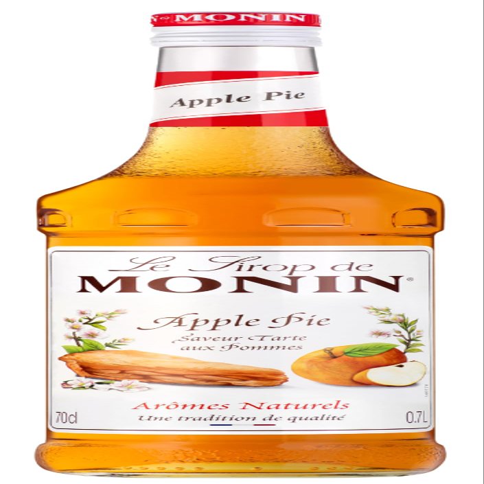 MONIN Premium Apple Pie Syrup 700ml for Cocktails. Vegan-Friendly, Allergen-Free, 100% Natural Flavours and Colourings. Sugar Syrup