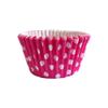 12 Edible Polka Dot Wafer Butterflies & Polka Dot Muffin Cases: Cerise view 2