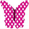 12 Edible Polka Dot Wafer Butterflies & Polka Dot Muffin Cases: Cerise view 4