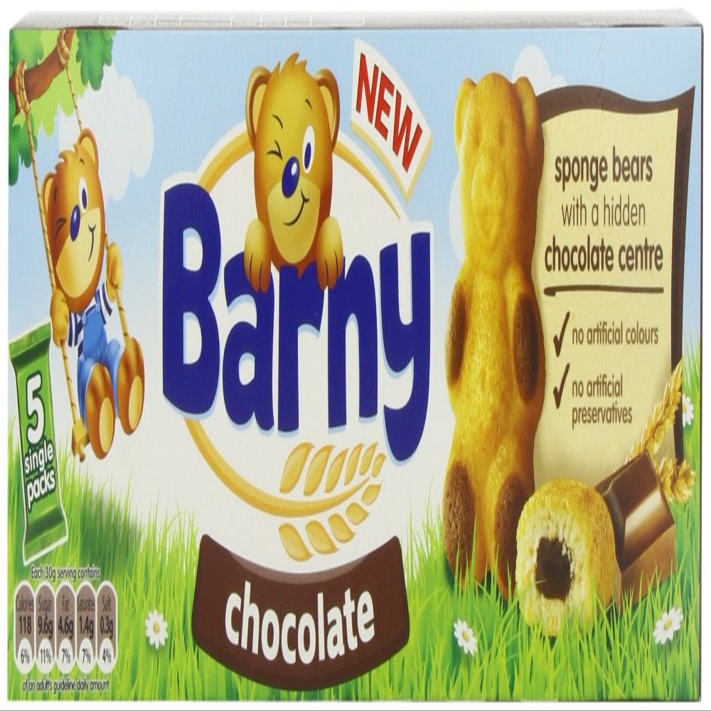 Barny Chocolate Kids Sponge Bear 5-Pack 150 g, Pack of 7