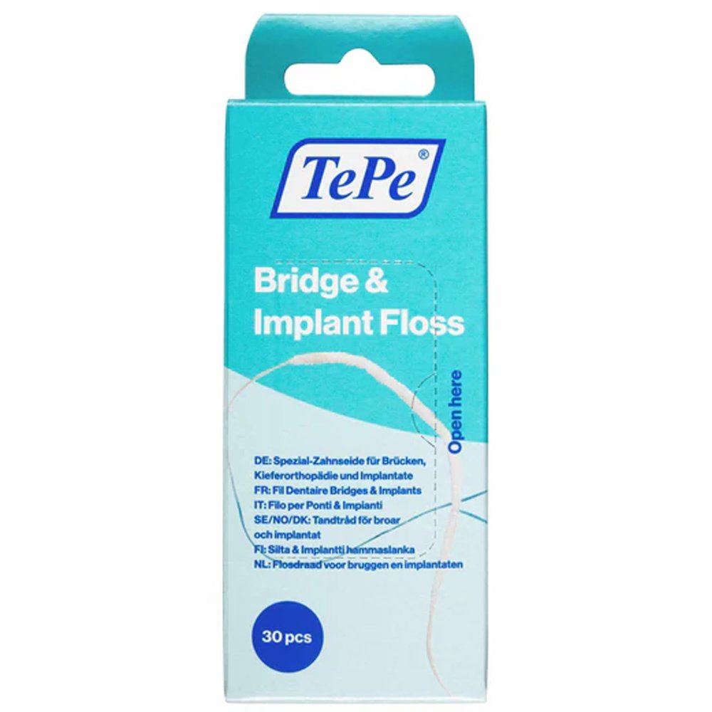 2 TePe Bridge & Implant Floss 30 Pieces Each