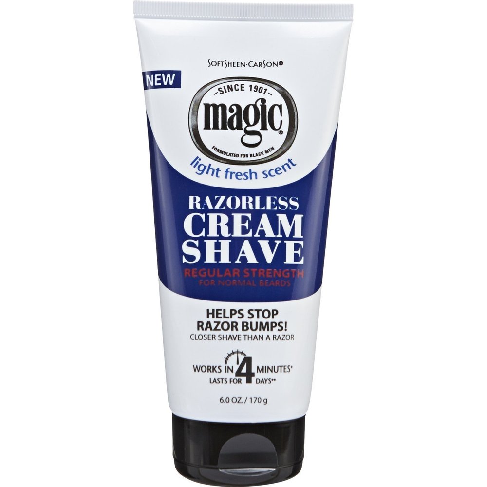 Magic Razorless Cream Shave Regular 6oz Light Fresh Scent (2 Pack)