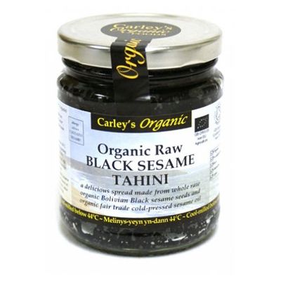 CARLEY'S Organic Raw Black Sesame Tahini - Vegan 250g (PACK OF 3)