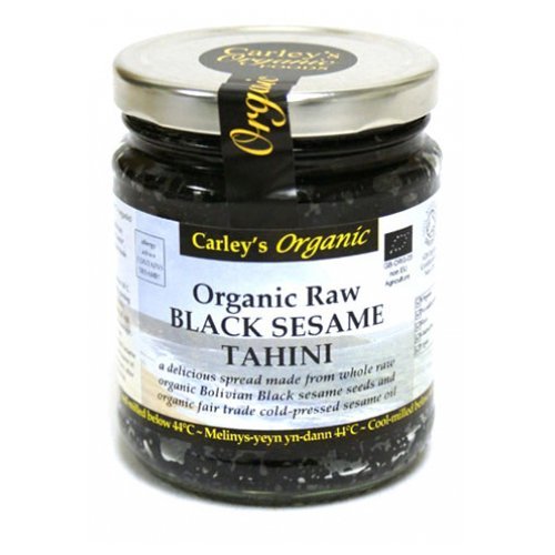 CARLEY'S Organic Raw Black Sesame Tahini - Vegan 250g (PACK OF 3)