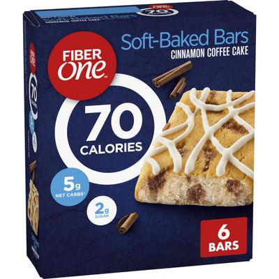 Fiber One 90 Calorie Bar, Cinnamon Coffee Cake, 0.89 Ounce Bar, 6 Count