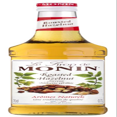 MONIN Premium Roasted Hazelnut Syrup 700ml for Coffees, Frappes and Cocktails. Vegan-Friendly, 100% Natural Flavours and Colourings.