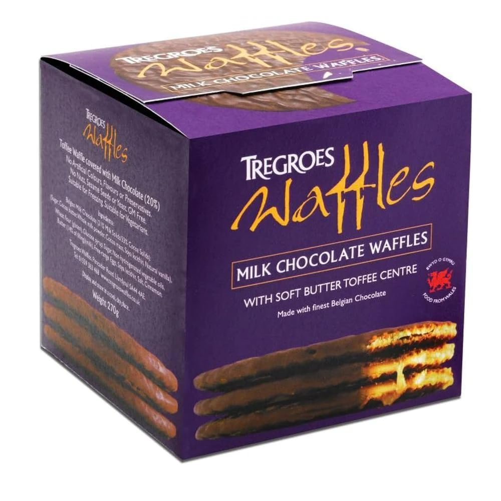 Tregroes Waffles Carton of 6 Milk Chocolate Waffles