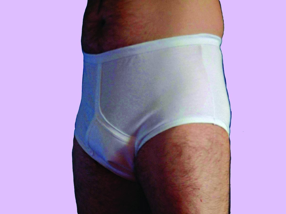 MENS TRADITIONAL SUPER Y FRONT INCONTINENCE PANT (BARIATRIC) - WHITE