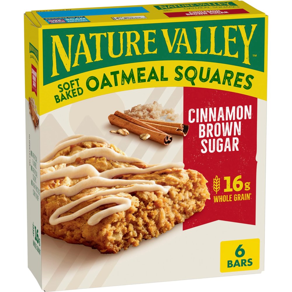 Nature Valley , Soft Baked Oatmeal Squares, Cinnamon Brown Sugar, 1.24 Oz Bars, 6 Count