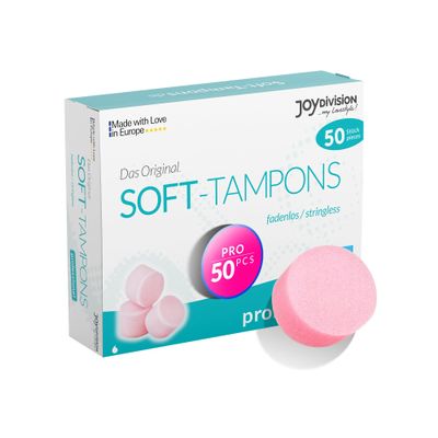 JOYDIVISION Soft-Tampons Professional I 50 Pieces I Threadless tampons for Sports, Swimming & spa I Menstrual sponges Ultra Soft I Easy Insertion & Removal I Soft Tampon Without Thread
