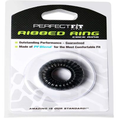 Perfect Fit Ribbed Ring Black