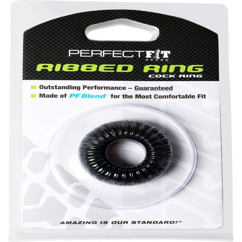Perfect Fit Ribbed Ring Black
