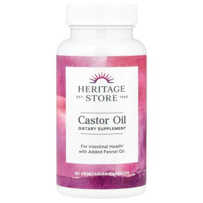 Castor Oil, 60 Vegetarian Capsules, Heritage Store