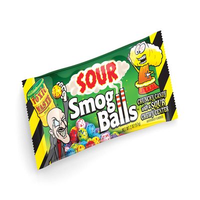 TOXIC WASTE Sour Smog Balls Candy 48 g, Pack of 24