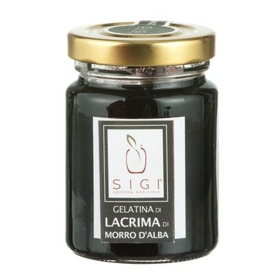 SIGI Azienda Agricola "LACRIMA DI MORRO D'ALBA" WINE Jelly | Free of Food Dyes, Preservatives and Chemical Additives | 100% Artisanal and Natural | Handmade and Made in Italy | Jar 110gr.