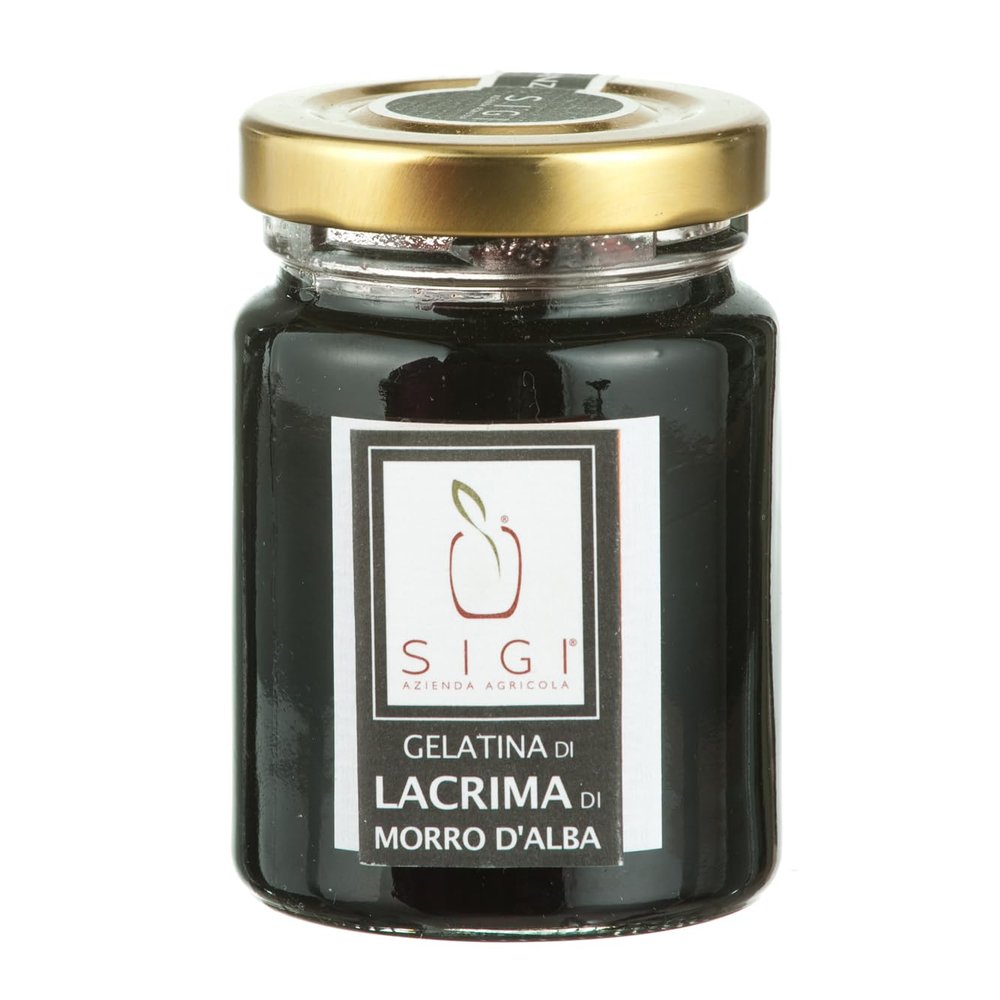 SIGI Azienda Agricola "LACRIMA DI MORRO D'ALBA" WINE Jelly | Free of Food Dyes, Preservatives and Chemical Additives | 100% Artisanal and Natural | Handmade and Made in Italy | Jar 110gr.