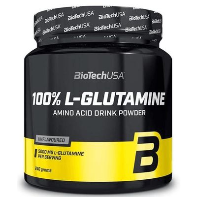 BioTechUSA 100% L-Glutamine | 5,000mg Pure Amino acids | Unflavored | Sugar-Free | Ideal for Fitness Enthusiasts & Competitive Athletes | 500g