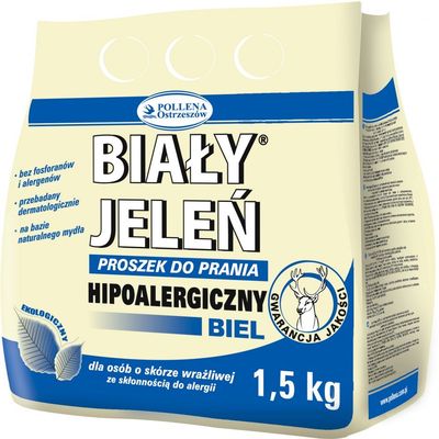 BIALY JELEN - HYPOALLERGENIC WASHING POWDER - WHITE - 1.5kg
