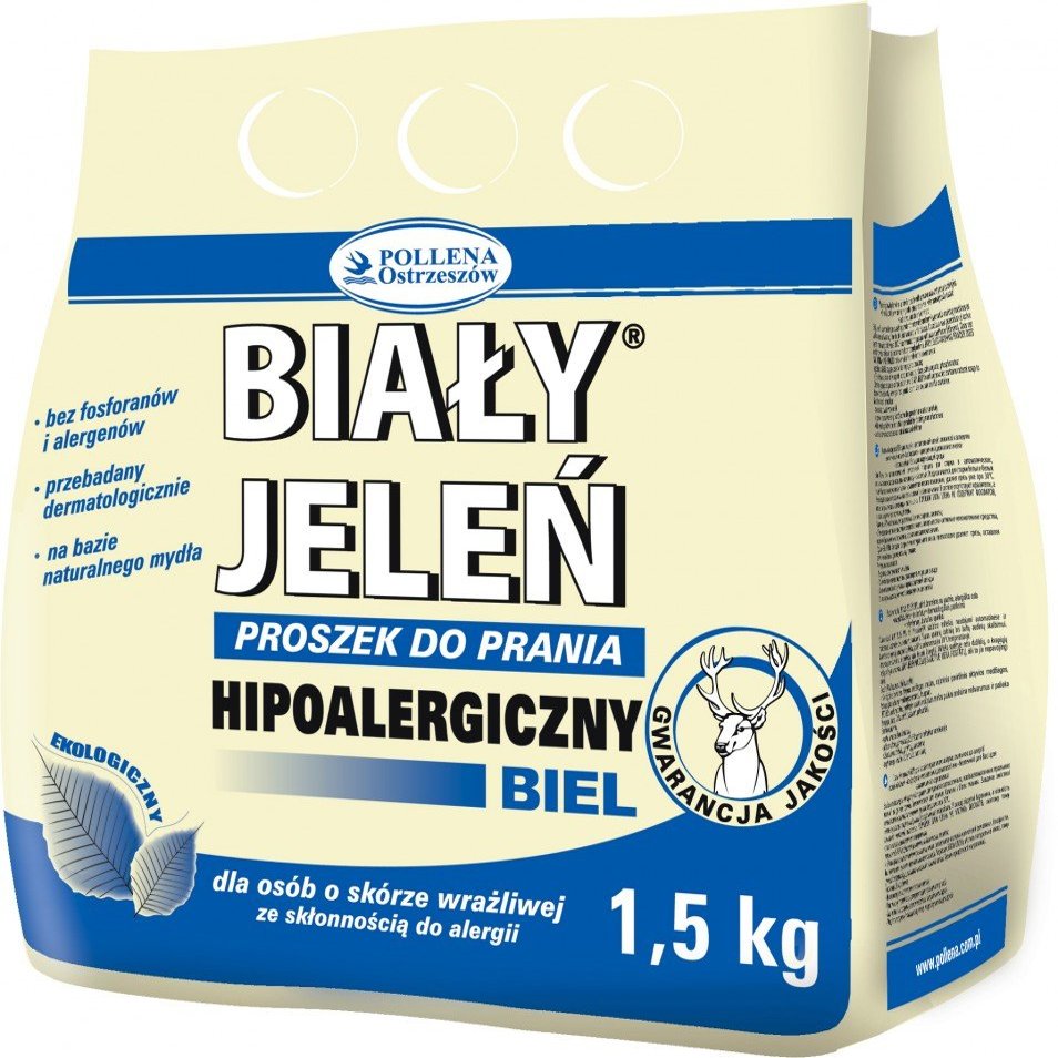 BIALY JELEN - HYPOALLERGENIC WASHING POWDER - WHITE - 1.5kg