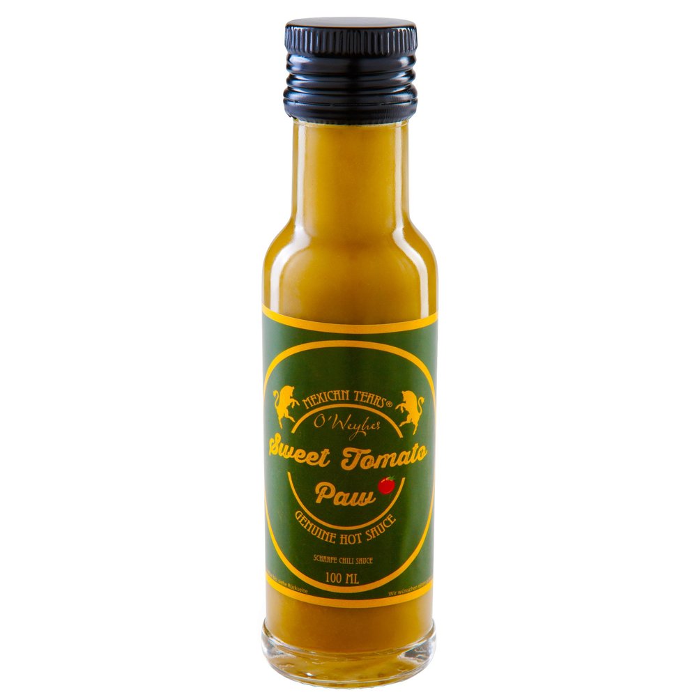 Mexican Tears - Sweet Tomato Paw, Hot Sauce Manufactured with chipotles, Fleur de sel and Tomato Vinegar [100ml Chilli Sauce]