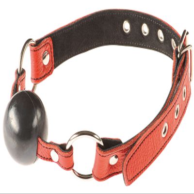 Baillon Boule Cuir Rouge