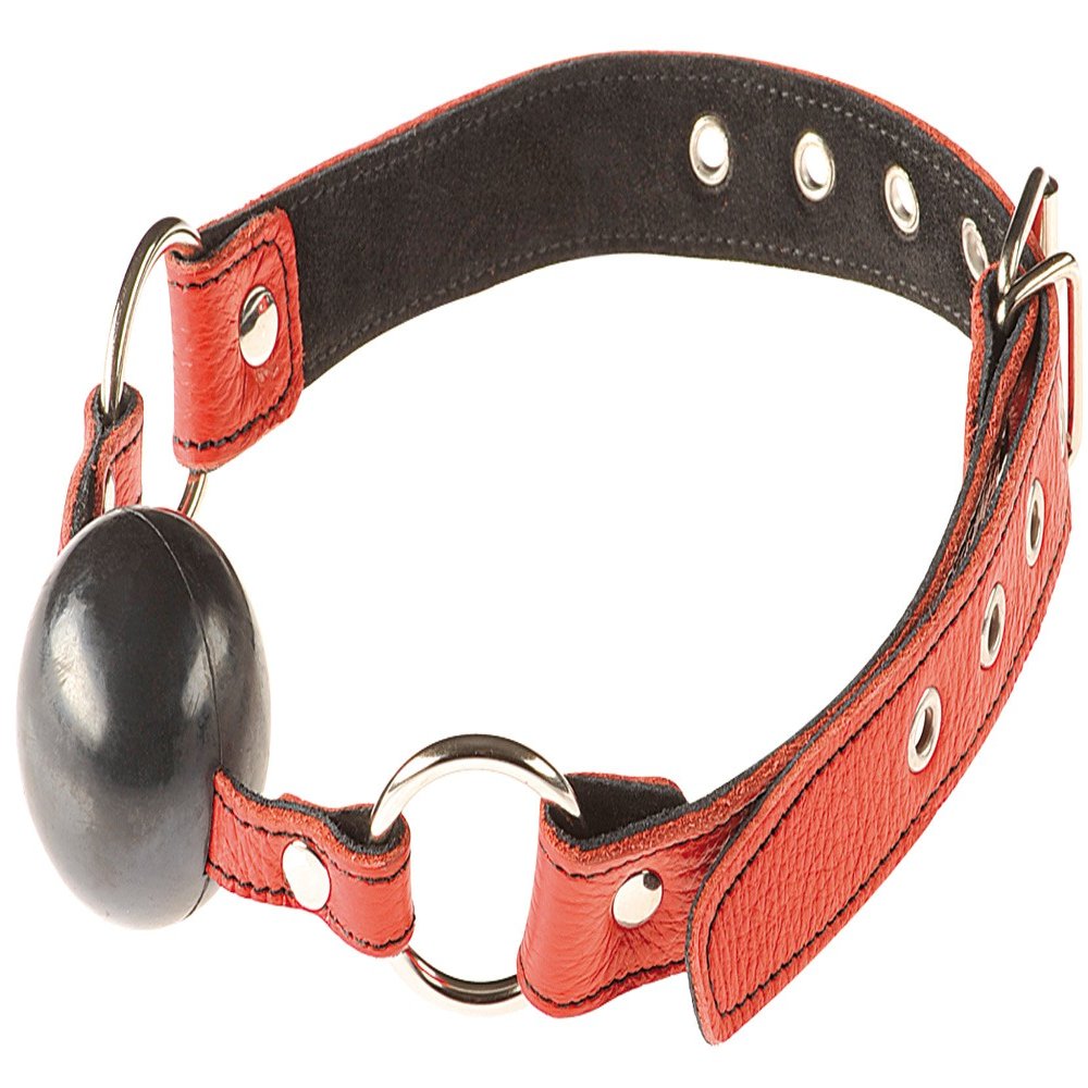 Baillon Boule Cuir Rouge