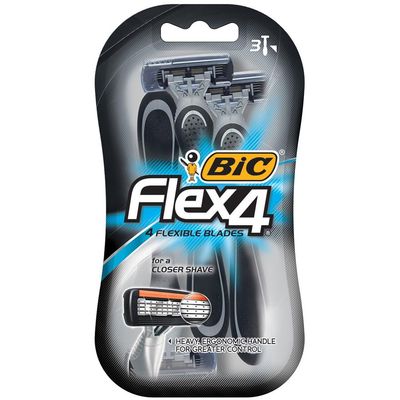 BIC Flex 4 Disposable Shavers, 3 each