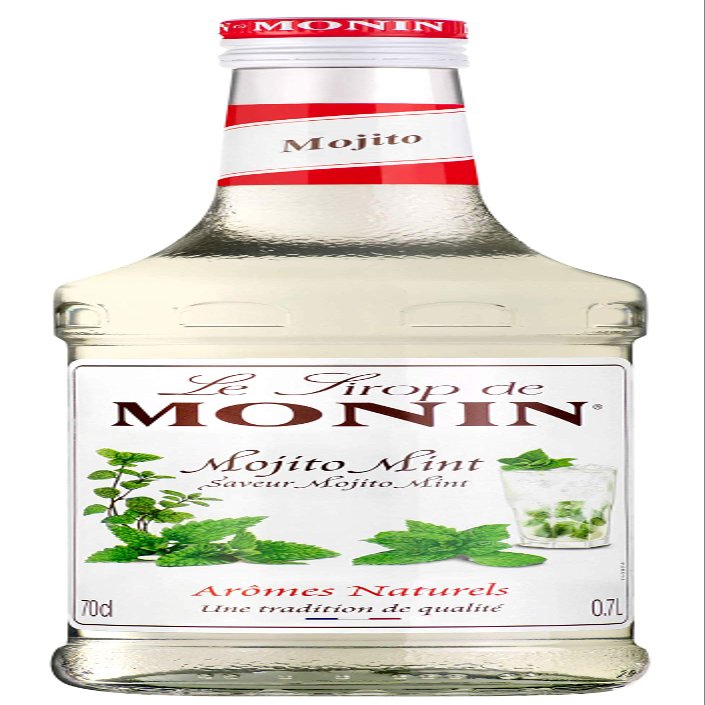 MONIN Premium Mojito Mint Syrup 700ml for Cocktails and Mocktails. Vegan-Friendly, Allergen-Free, 100% Natural Flavours and Colourings