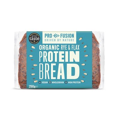 Profusion Organic Protein Bread 250g, Pack of 9 - Rye & Flax Seed - Wholegrain, Source of Fibre & Alternative to Wheat Bread - Low Carb Bread - Vegan & Plant-Based Protein