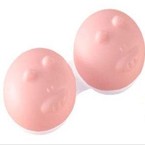 Contact Lens Case in Animal Design Cute Blue Elephant / Sweet Pink Pig / Funny Grey Hippopotamus / Q-Case
