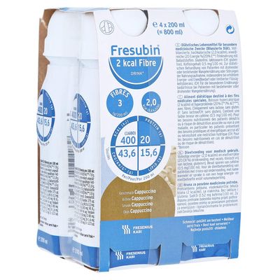FRESUBIN 2 kcal fibre drink cappuccino drinking bottle.
