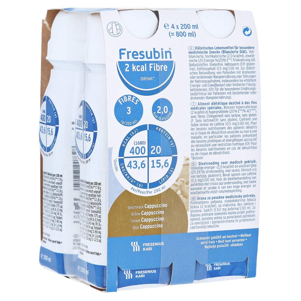 FRESUBIN 2 kcal fibre drink cappuccino drinking bottle.