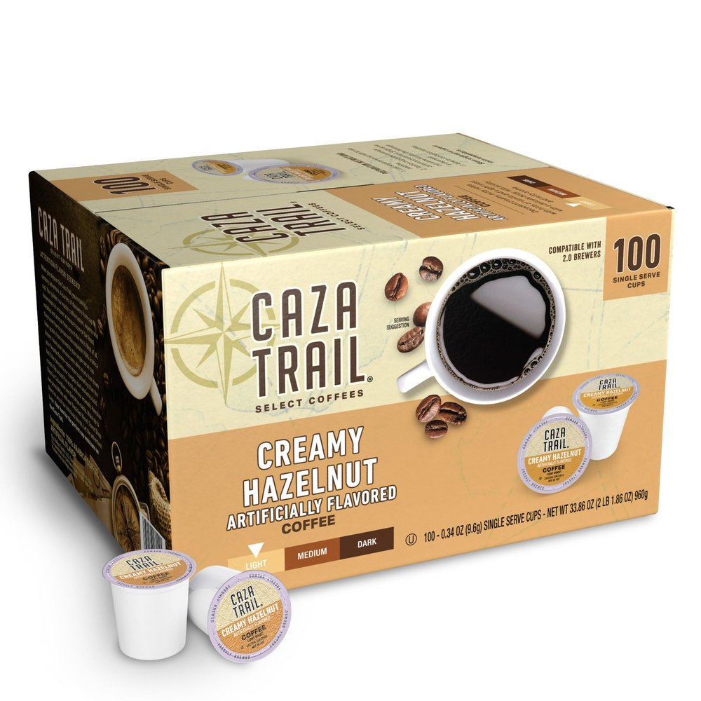 Caza Trail Coffee, Creamy Hazelnut, 100 Single Serve Cups by Caza Trail