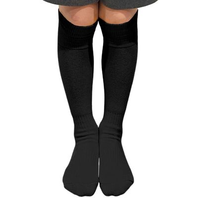 Youth/Kids Knee High Sports Athletic Baseball Softball Socks, BLACK, Youth Large