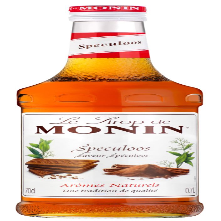 MONIN Premium Speculoos Syrup 700ml for Coffee and Cocktails. Vegan-Friendly, Allergen-Free, 100% Natural Flavours and Colourings.