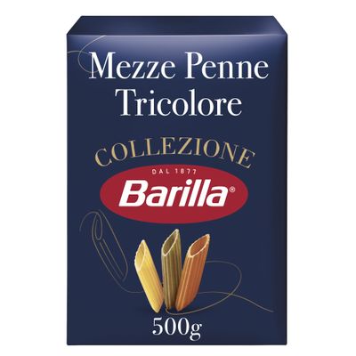 Barilla Hard Wheat Pasta Collezione Mezze Penne Tricolore Pack of 3 x 500 g