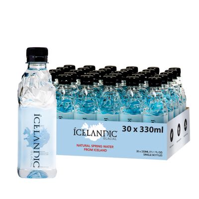Icelandic Glacial Premium Still Water 330ml Recycled PET Bottles x 30 Per Pack  Alkaline/Low PH, Recycled Packaging, BPA Free, Carbon Neutral from Icelandic Spring. Low TDS and Mineral Content