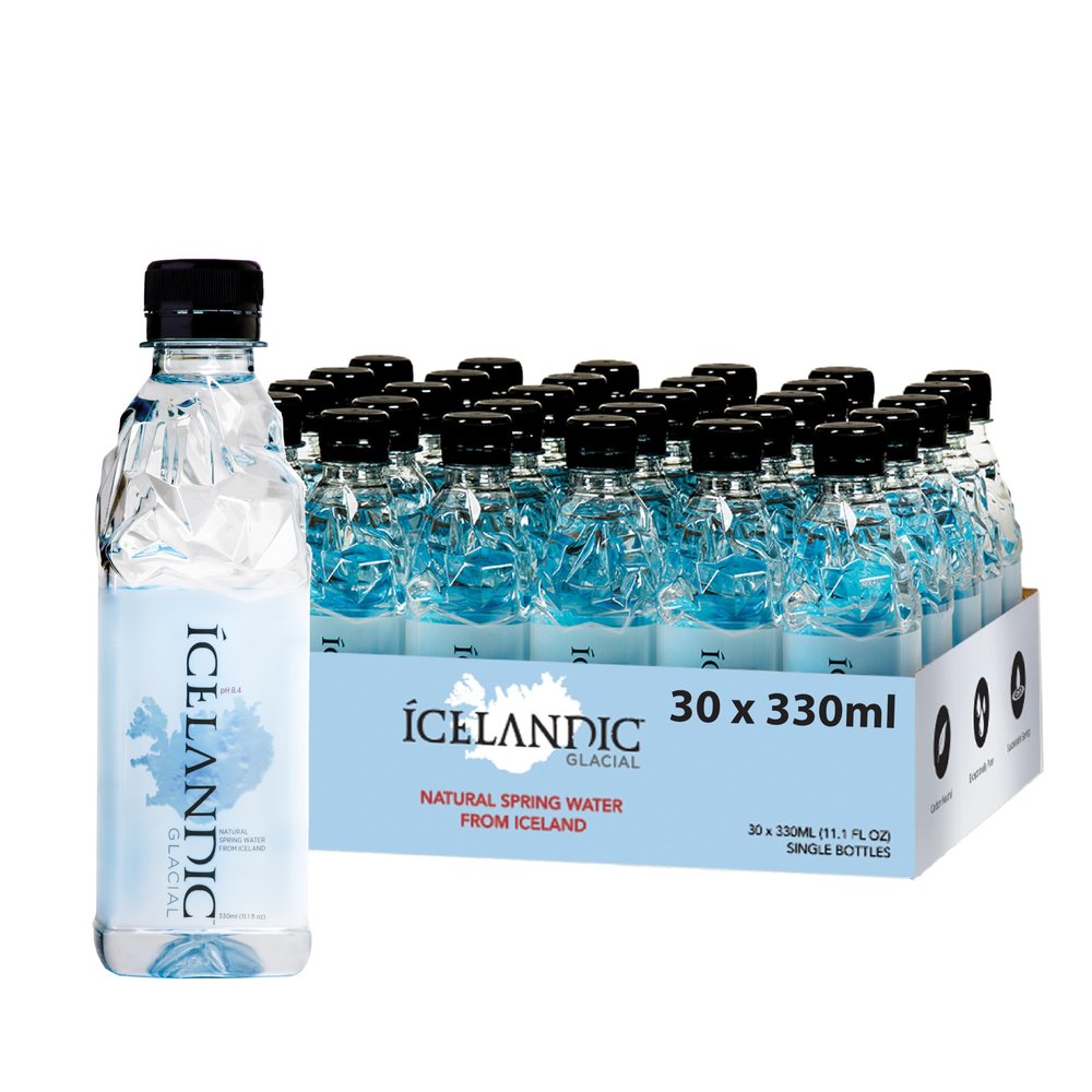 Icelandic Glacial Premium Still Water 330ml Recycled PET Bottles x 30 Per Pack  Alkaline/Low PH, Recycled Packaging, BPA Free, Carbon Neutral from Icelandic Spring. Low TDS and Mineral Content
