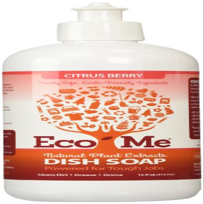 Eco-Me Natural Sudsing Liquid Dish Soap, Citrus Berry, 16 Fluid Ounce