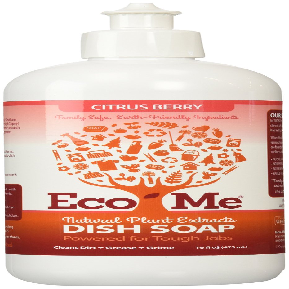 Eco-Me Natural Sudsing Liquid Dish Soap, Citrus Berry, 16 Fluid Ounce