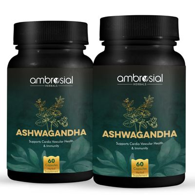 Ashwagandha 500mg 120 Tablets | Herbal Supplement | 100% Natural & Vegan | High Strength | Immunity Support | By Ambrosial
