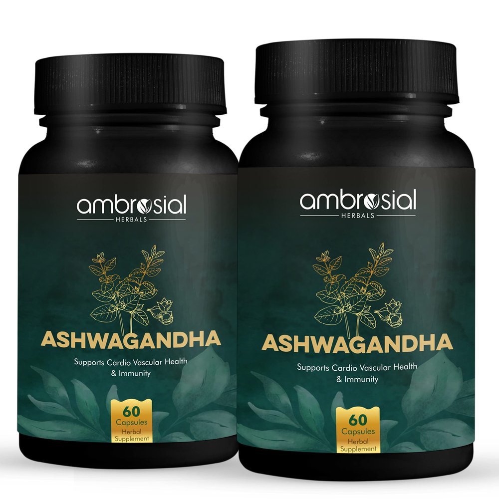 Ashwagandha 500mg 120 Tablets | Herbal Supplement | 100% Natural & Vegan | High Strength | Immunity Support | By Ambrosial