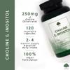 Choline & Inositol Capsules | 250mg Choline (Bitartrate) & 250mg Inositol per Capsule | 120 Vegan Capsules | G&G Vitamins view 2