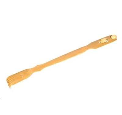 4 Wooden Back Scratchers With Rollers Natural 48cm Long Massage FR-BACRL