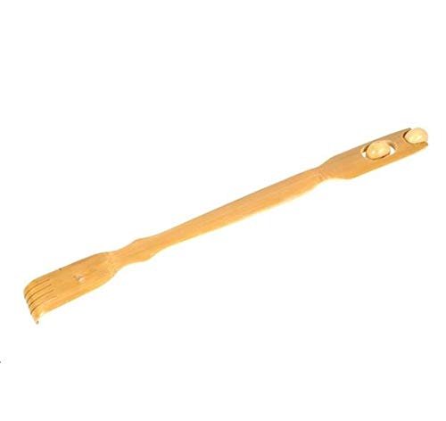 4 Wooden Back Scratchers With Rollers Natural 48cm Long Massage FR-BACRL